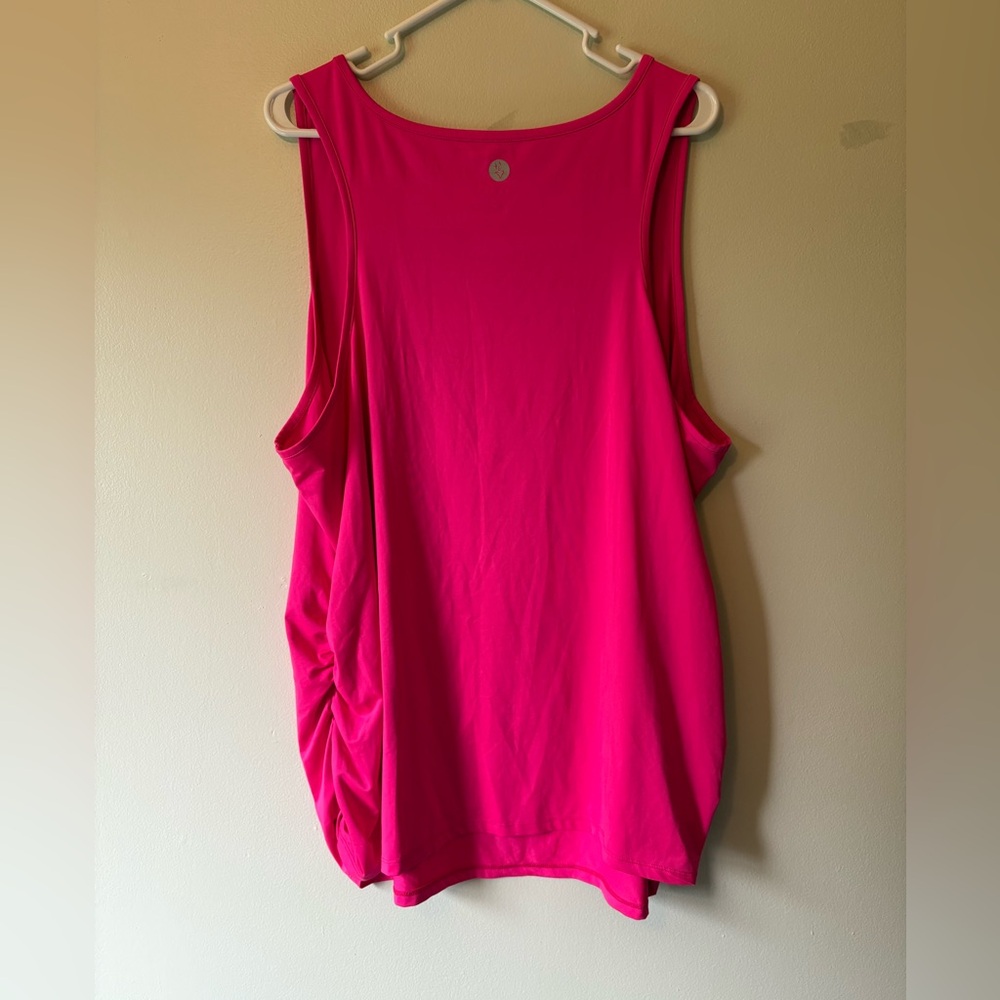 Torrid Active Hot Pink Women's Tank Top w/ Ruched Sides, Size 4X - Picture 3 of 3